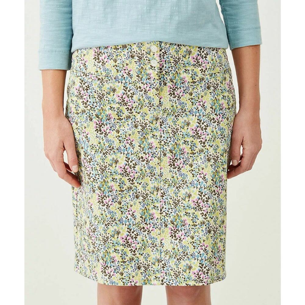 J. Jill Live-in Chino Skirt Plus Size 16P Petite Floral Pencil Mini Spring
